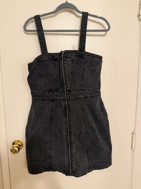 Wild fable Black Denim Zip-Front Mini Dress